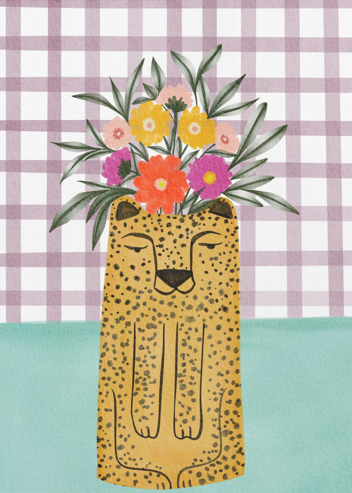 Léopard et fleurs | Tableaux sur Toile