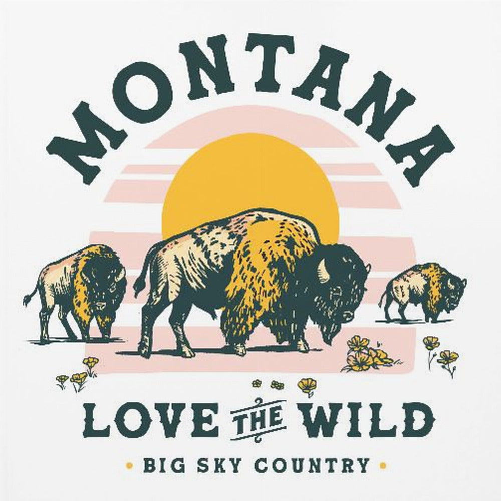 Montana Buffalo Art: Elsk naturen | Lærredsbilleder