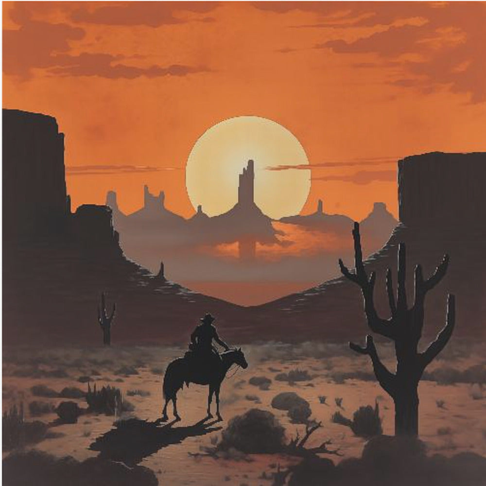 Solnedgangscowboy | Lærredsbilleder