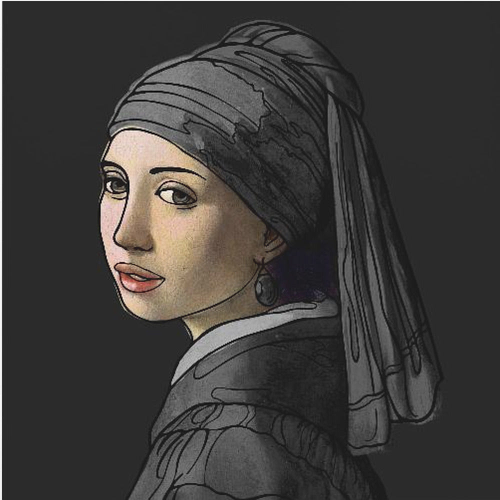 Girl With a Pearl Earring the Doodled Edition | Poster