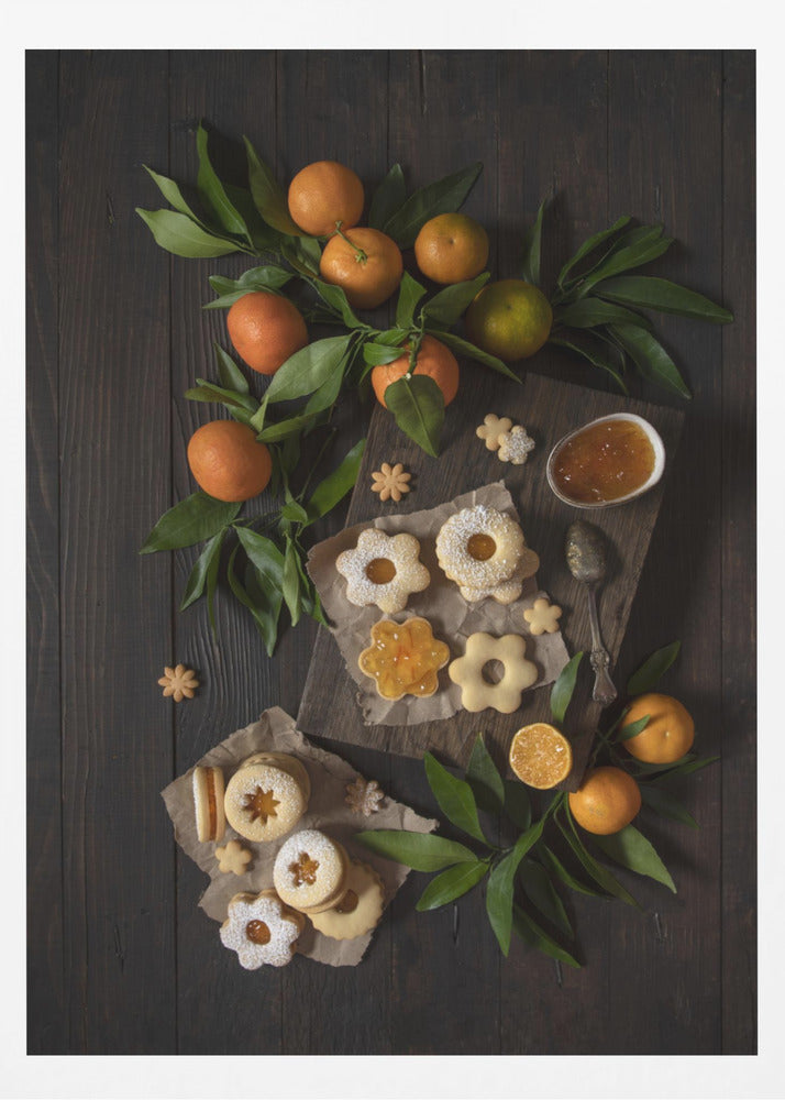 Mandarijn Linzer Koekjes | Posters - Kunstdrukken