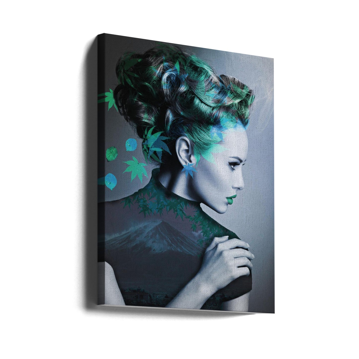 Vert avec des feuilles | Tableaux sur Toile