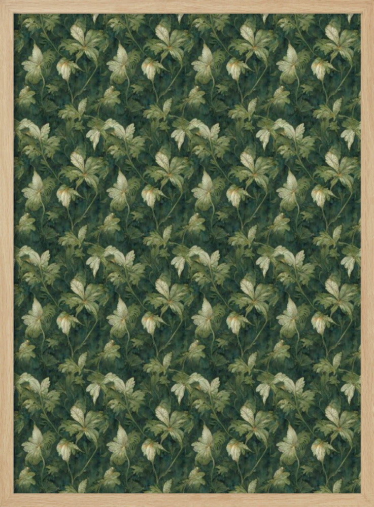 Wandteppich mit grünen Blüten | Poster