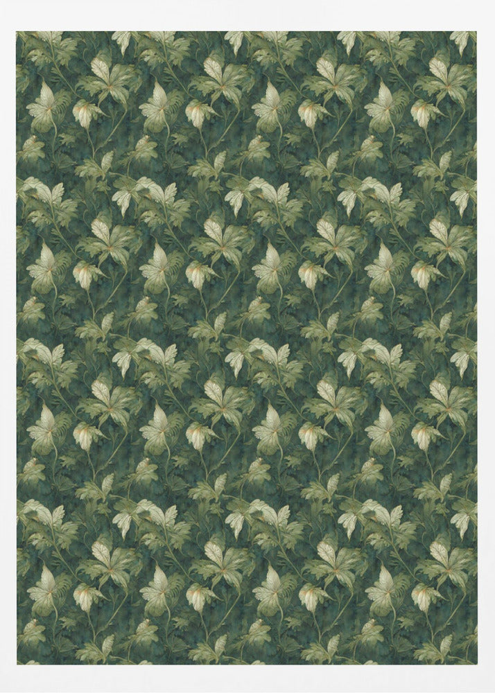 Wandteppich mit grünen Blüten | Poster