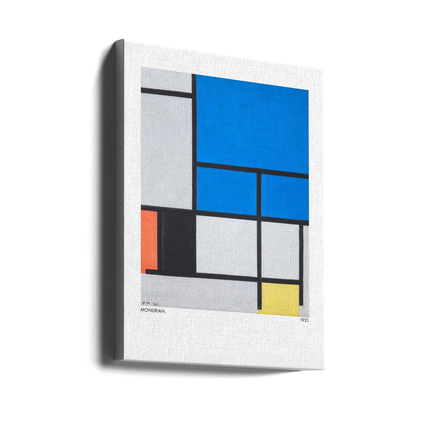 Composition avec un grand avion bleu, rouge, noir, jaune et gris 1921 | Tableaux sur Toile