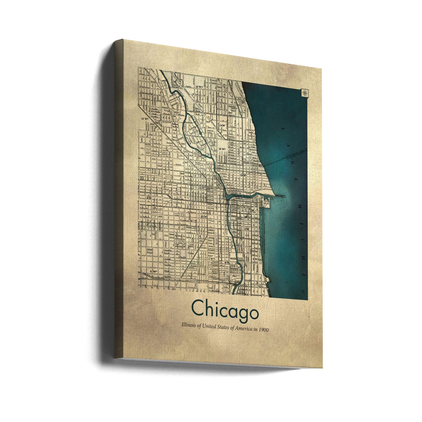 Mapa de Chicago | Impresiones en Lienzo