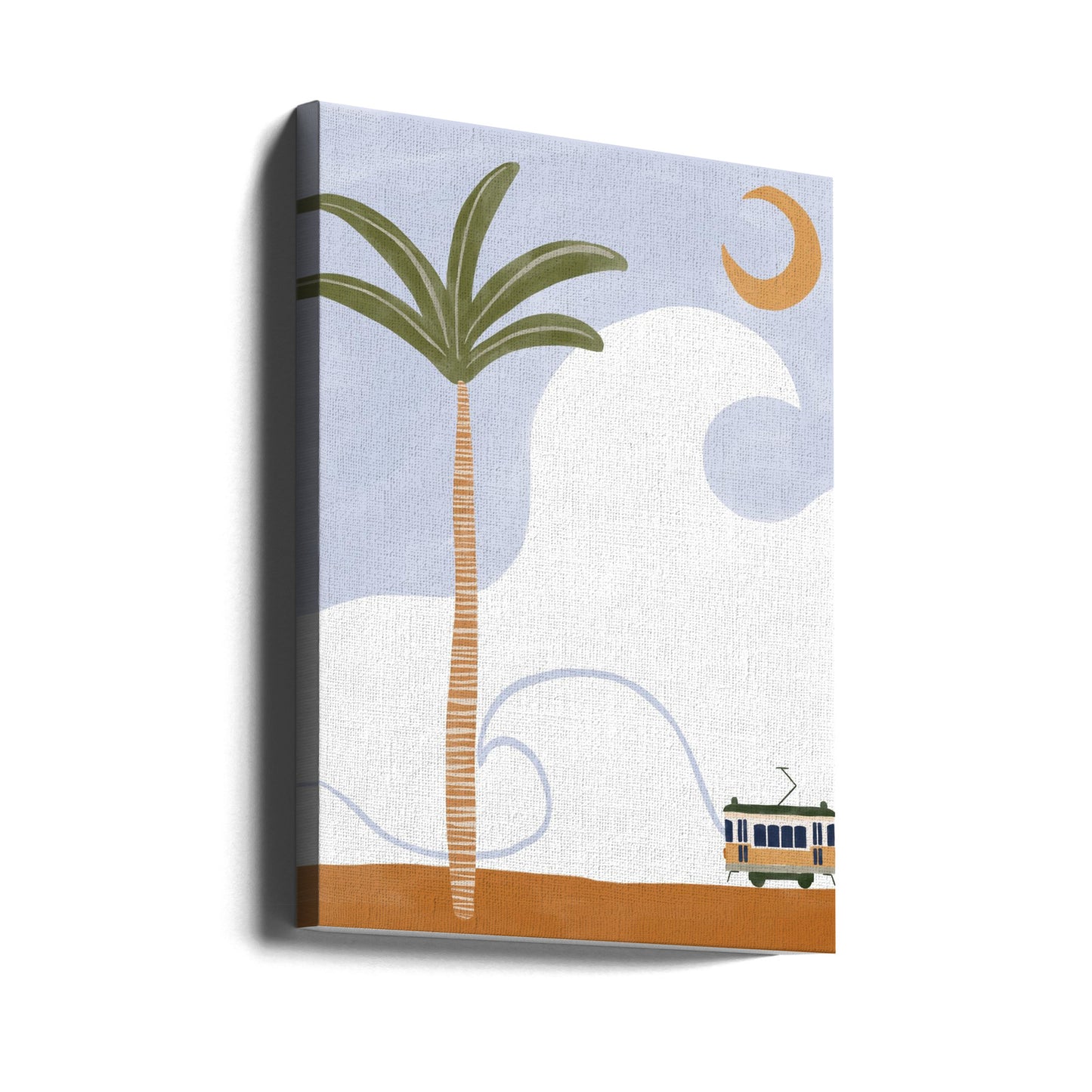 Petit Tram sur la plage | Tableaux sur Toile