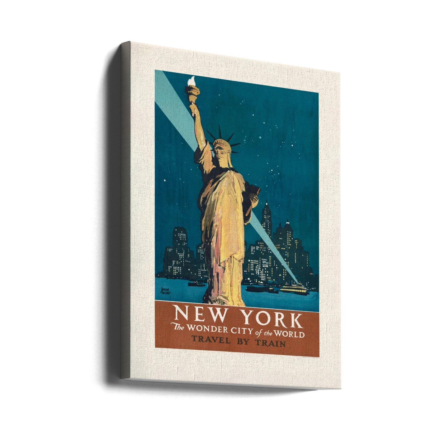 New York, la ville merveilleuse du monde Voyage en train (1927) Posters - Affiche Artistique Par Adolph Treidler | Tableaux sur Toile