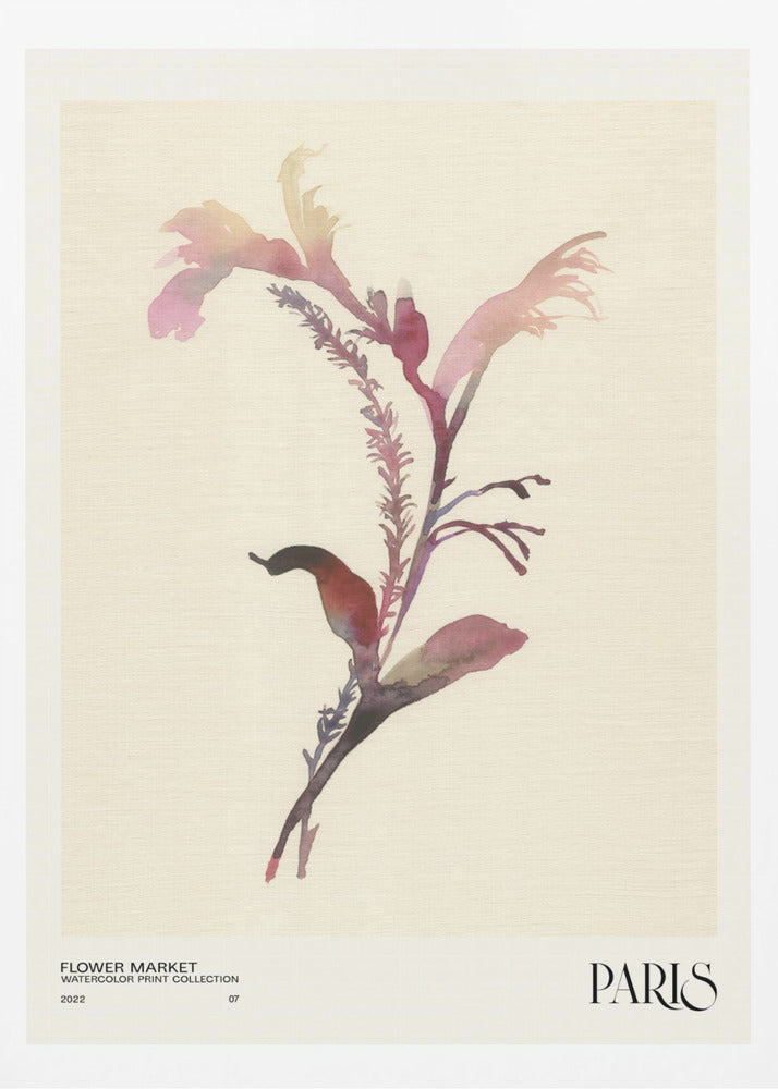Watercolor print collection. Flower market - Paris | Poster