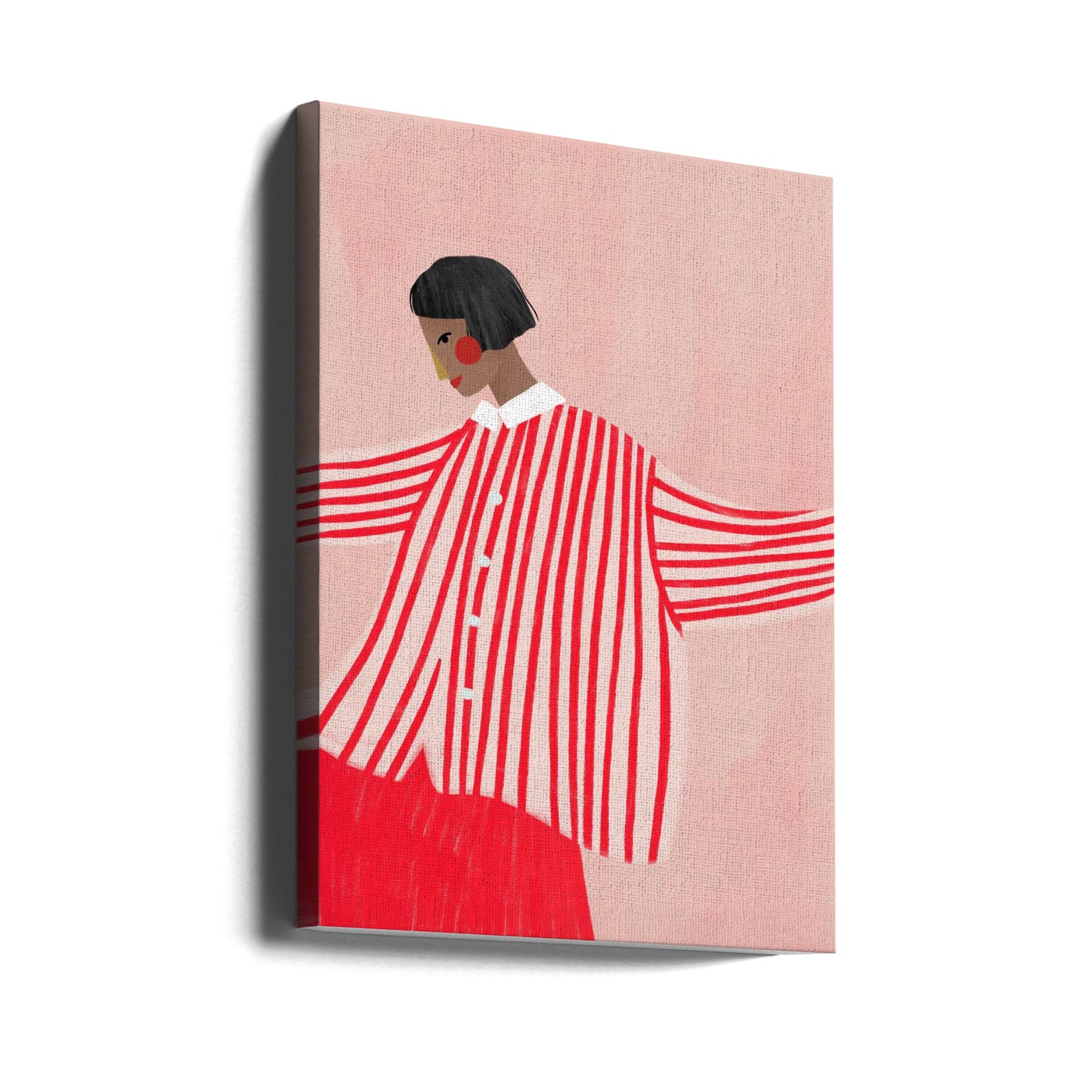 La femme aux rayures rouges | Tableaux sur Toile