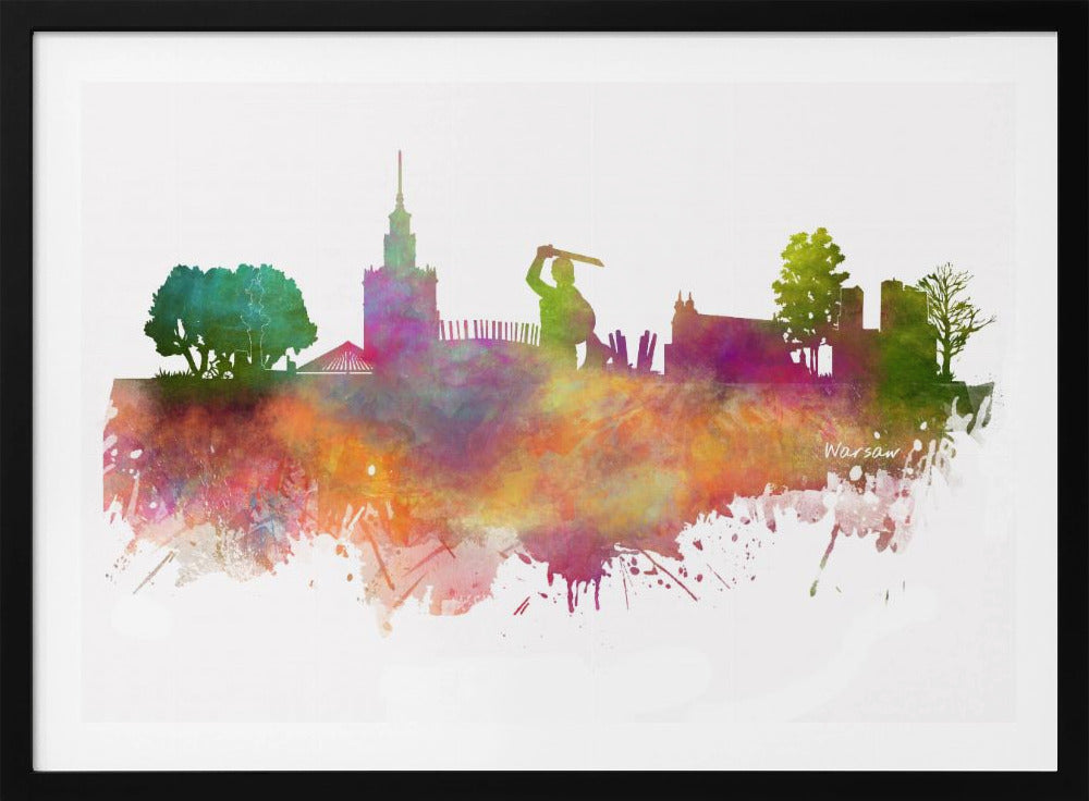 Warsaw Poland Skyline City Art (2) | Poster