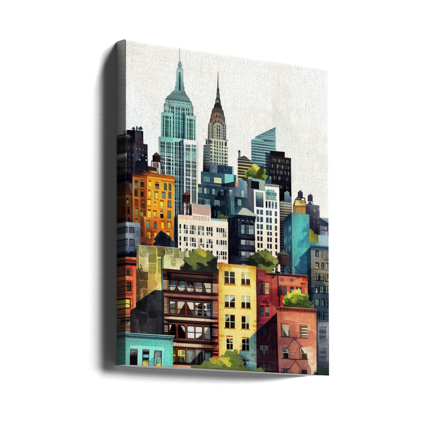 Pittura digitale ad acquerello di New York City (2) | Stampe su Tela