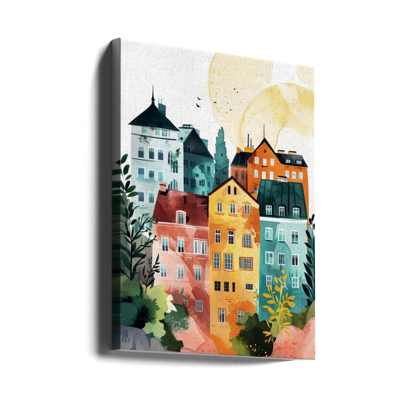 Pittura digitale ad acquerello di Varsavia | Stampe su Tela