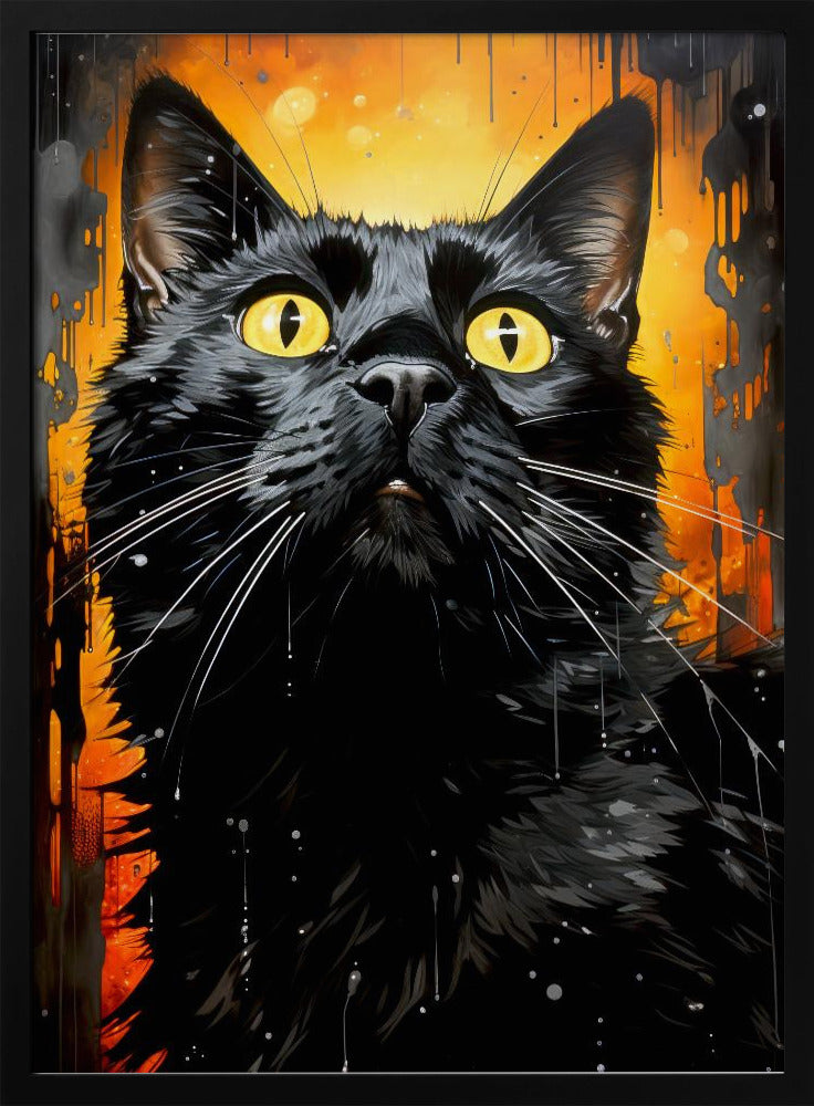 Black Cat  Adam Watercolor Animal Art | Poster