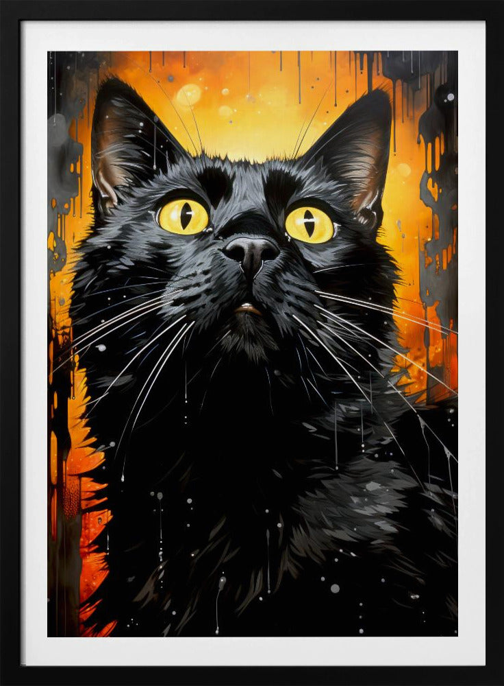 Black Cat  Adam Watercolor Animal Art | Poster