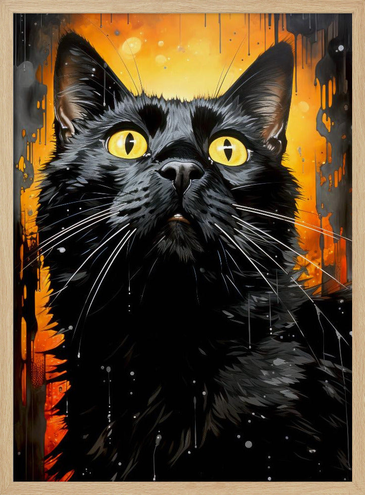 Black Cat  Adam Watercolor Animal Art | Poster