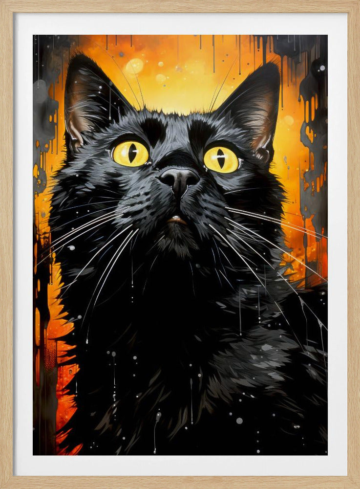 Black Cat  Adam Watercolor Animal Art | Poster