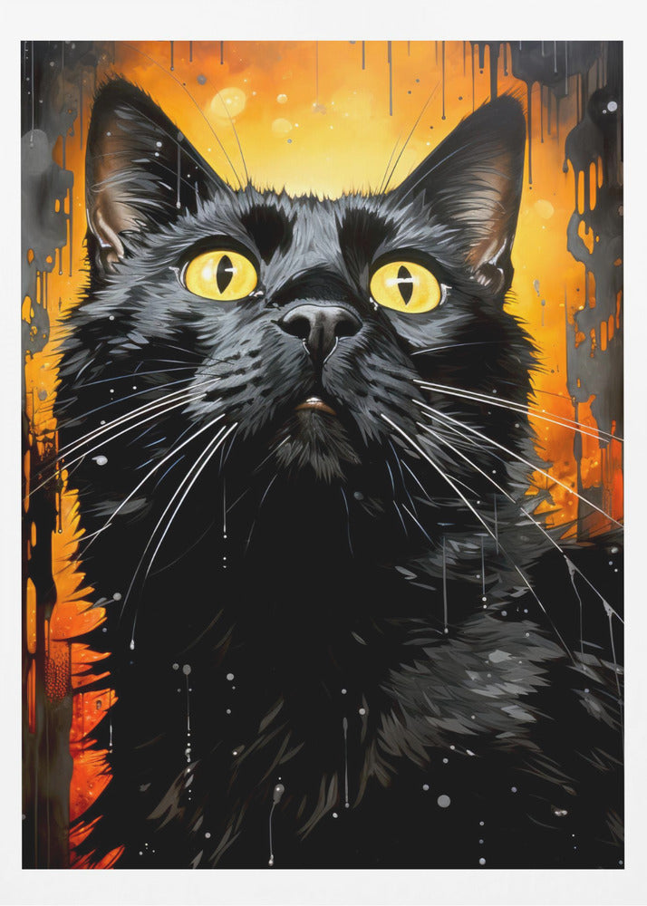 Black Cat  Adam Watercolor Animal Art | Poster