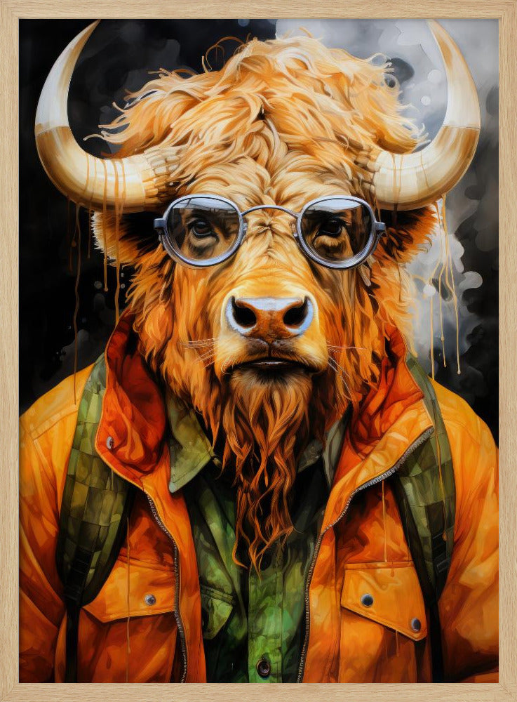 Akvarell djurkonst i buffel | Poster