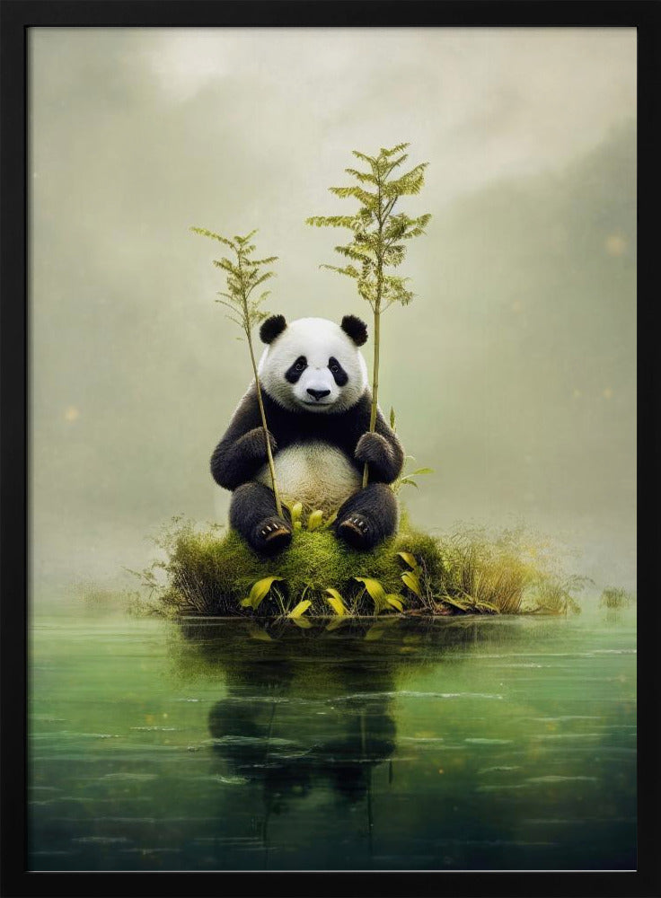 Ensam panda akvarell djurkonst | Poster