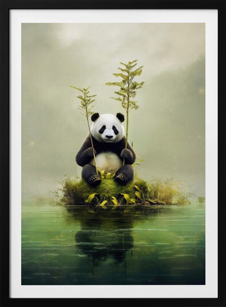 Ensam panda akvarell djurkonst | Poster