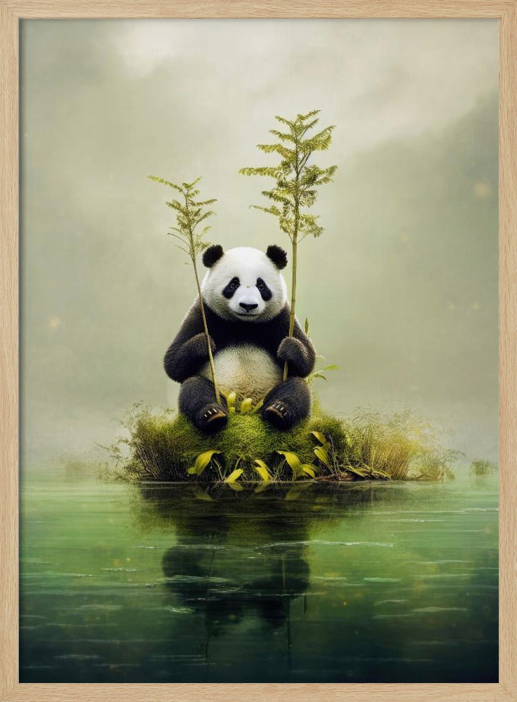 Ensam panda akvarell djurkonst | Poster