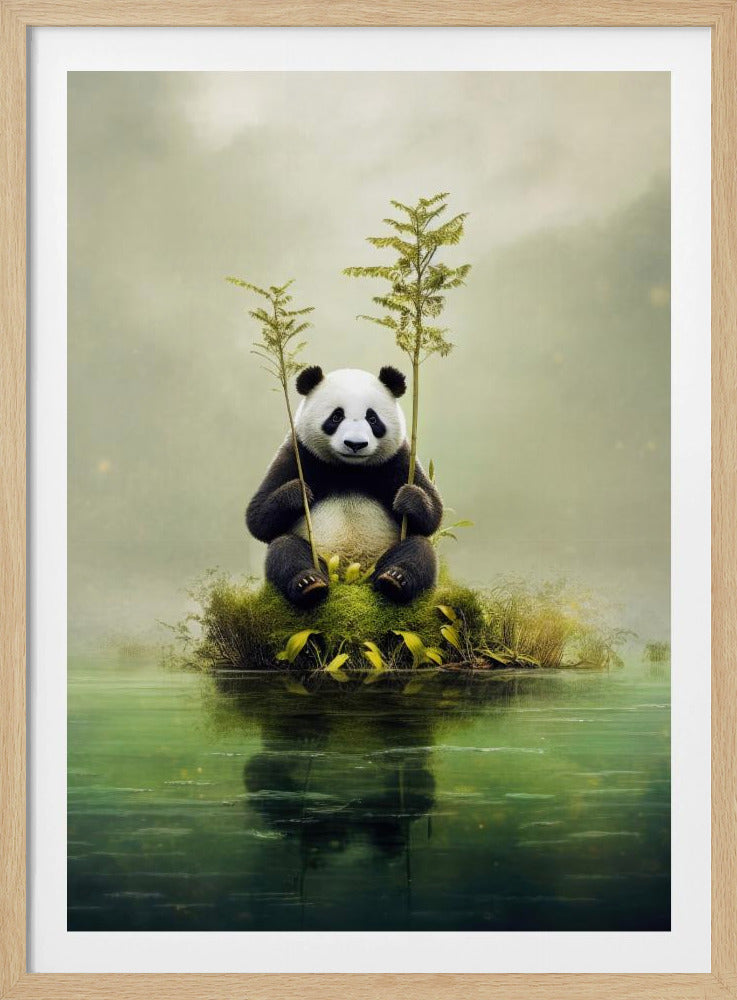 Ensam panda akvarell djurkonst | Poster