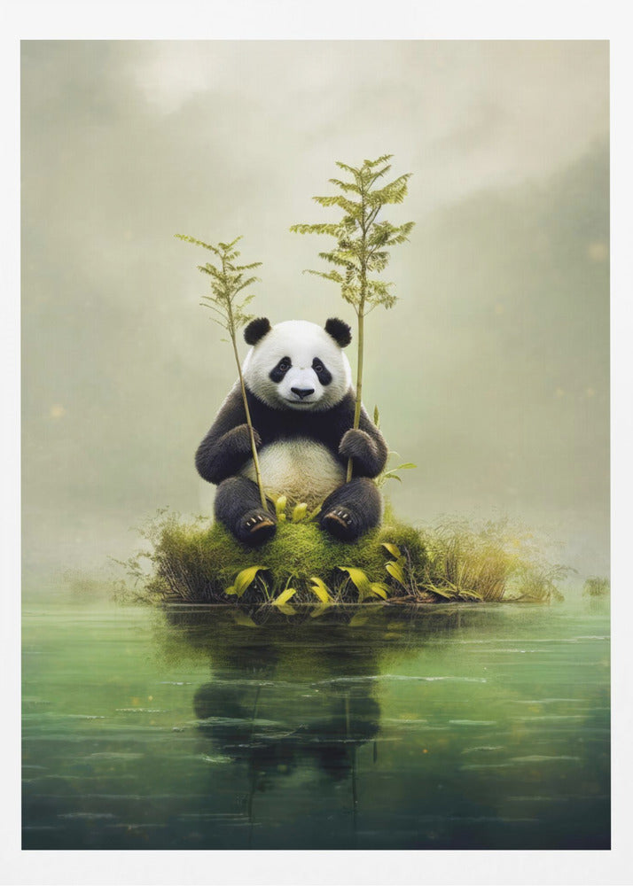 Ensam panda akvarell djurkonst | Poster