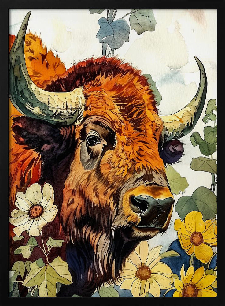 Büffel-Aquarell-Tierkunst 2 | Poster