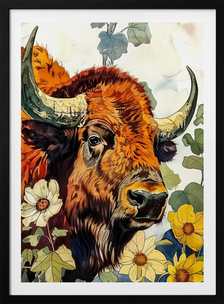 Büffel-Aquarell-Tierkunst 2 | Poster