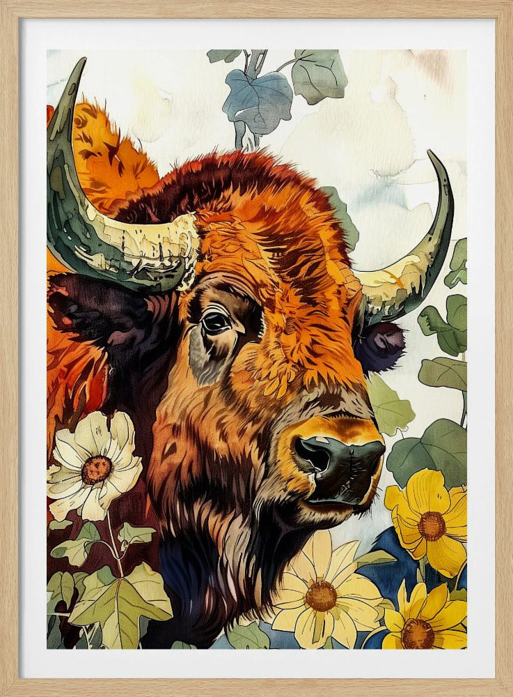 Büffel-Aquarell-Tierkunst 2 | Poster
