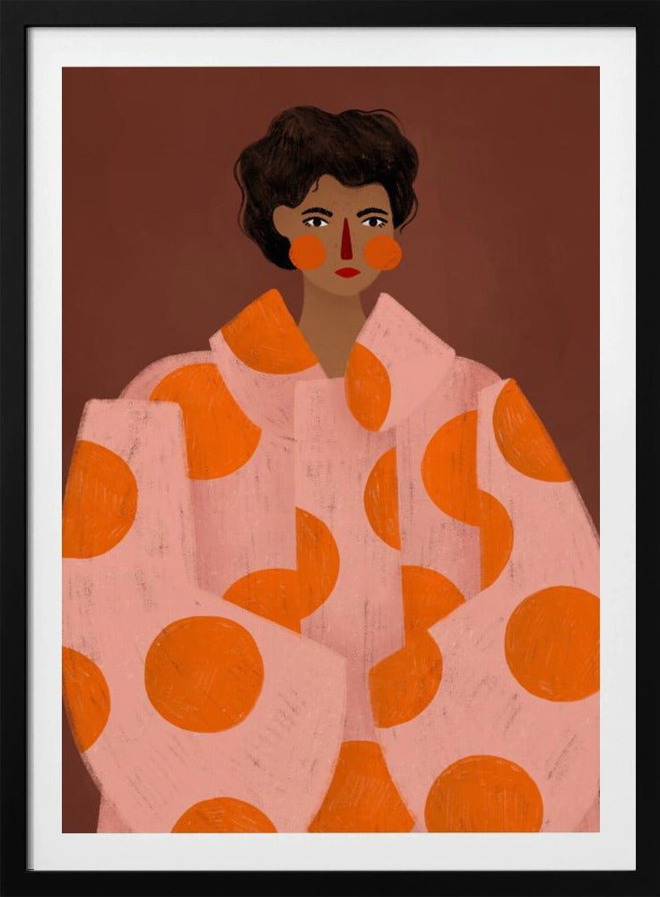Kvinna med orange prickar | Poster