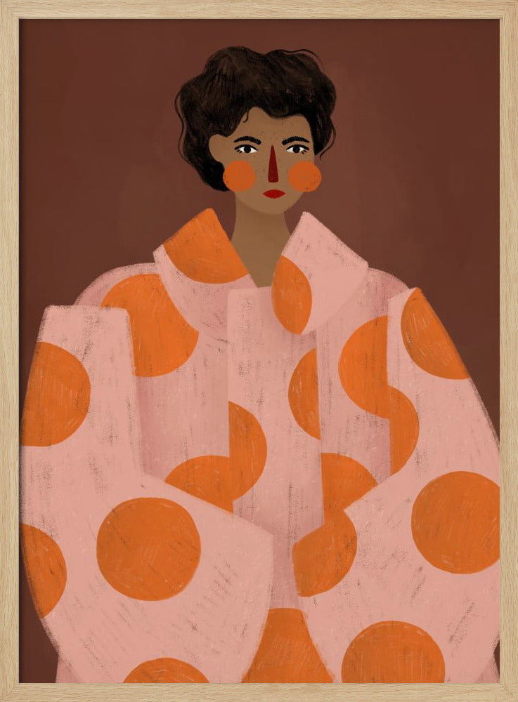Kvinna med orange prickar | Poster