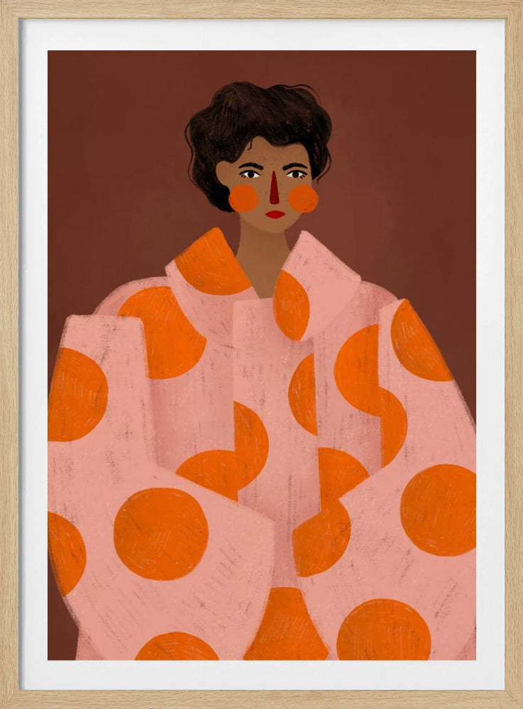 Kvinna med orange prickar | Poster