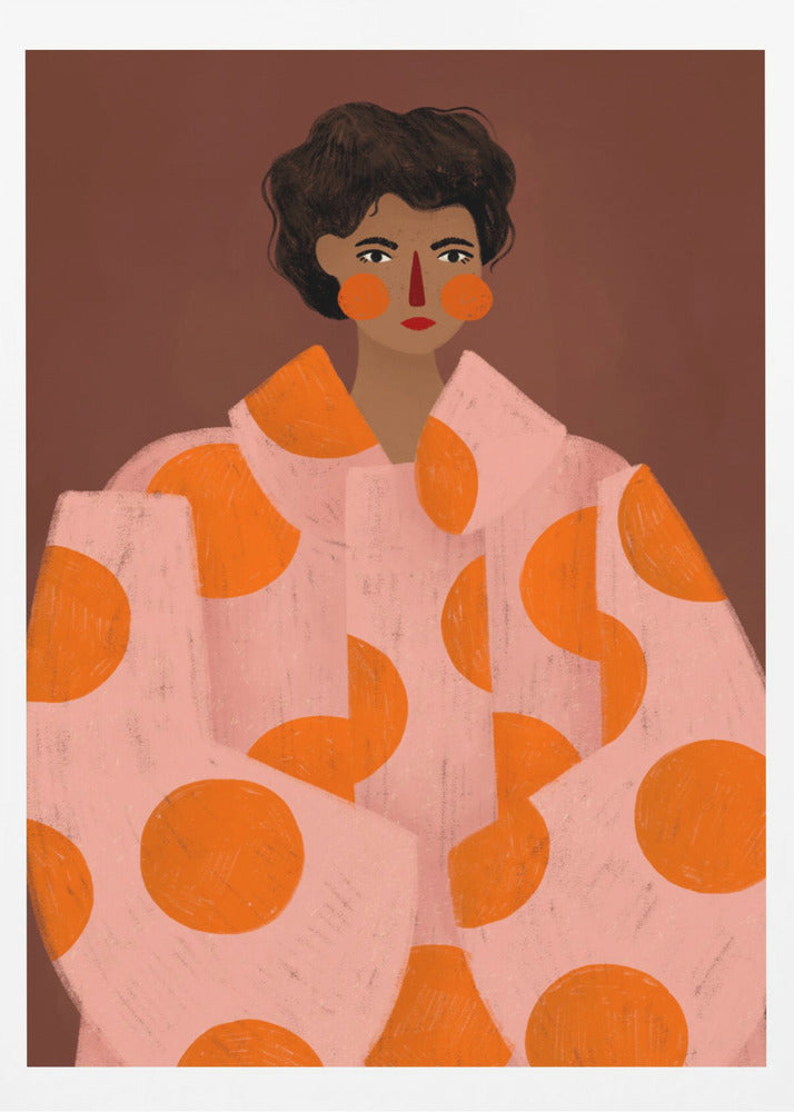 Kvinna med orange prickar | Poster