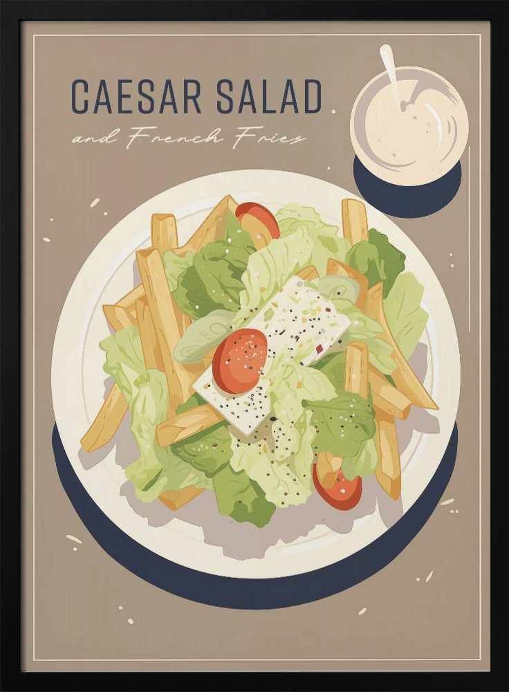 Caesarsallad och pommes frites | Poster