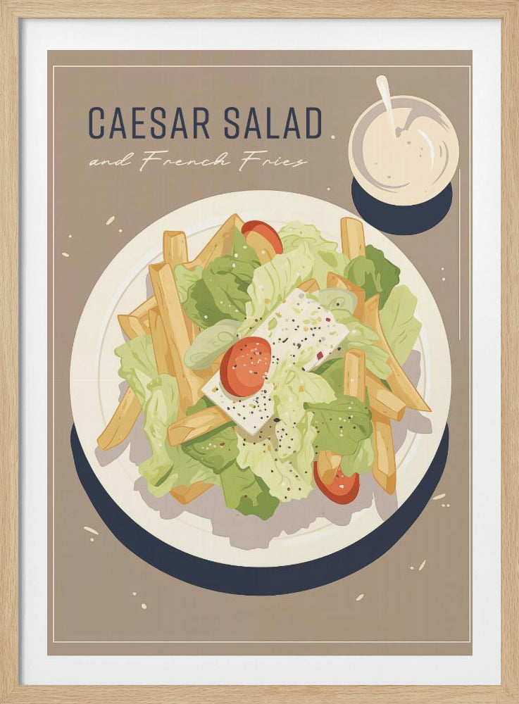 Caesarsallad och pommes frites | Poster