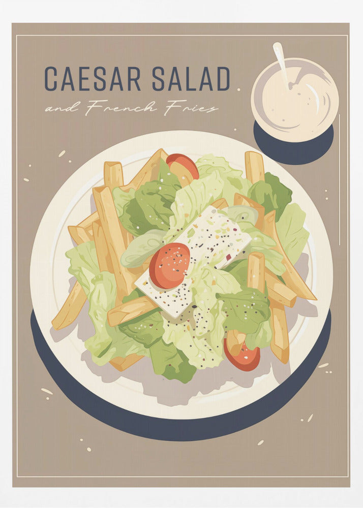Caesarsallad och pommes frites | Poster