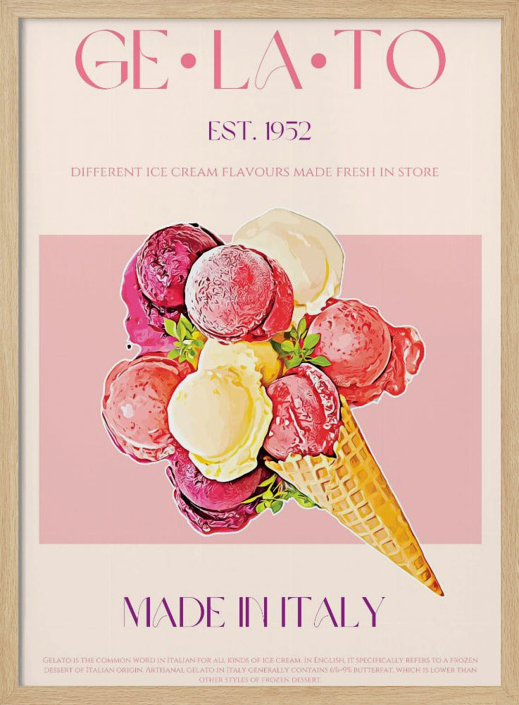 Vintage-Stil Gelato Poster | Poster