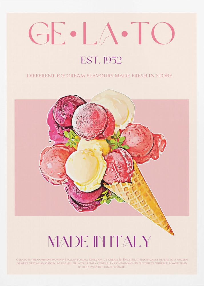 Vintage-Stil Gelato Poster | Poster