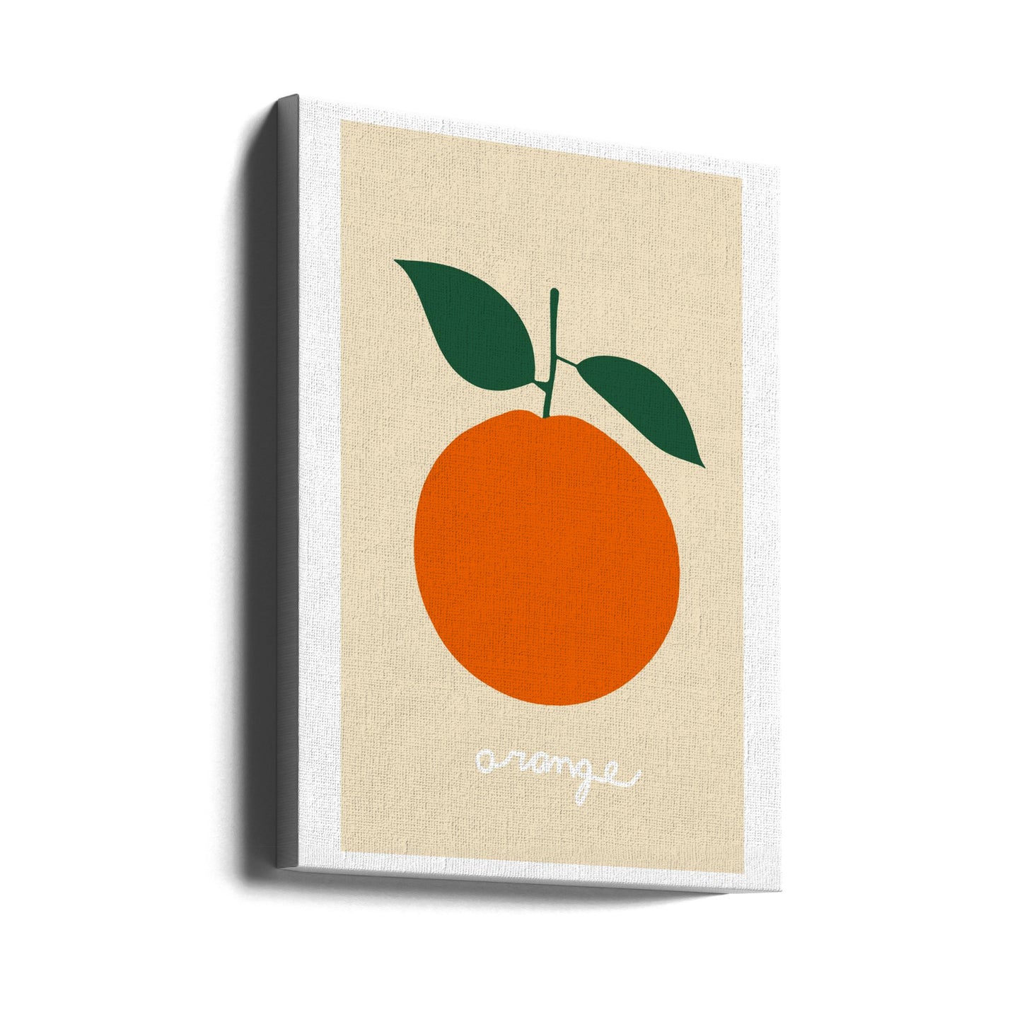 Stylized Orange With Dark Green Leaves | Canvas