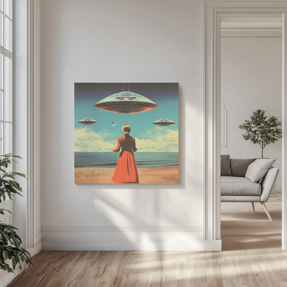 Kolaż artystyczny UFO Skies | Wydruki na łótnie
