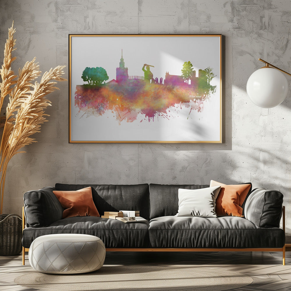 Warsaw Poland Skyline City Art (2) | Poster