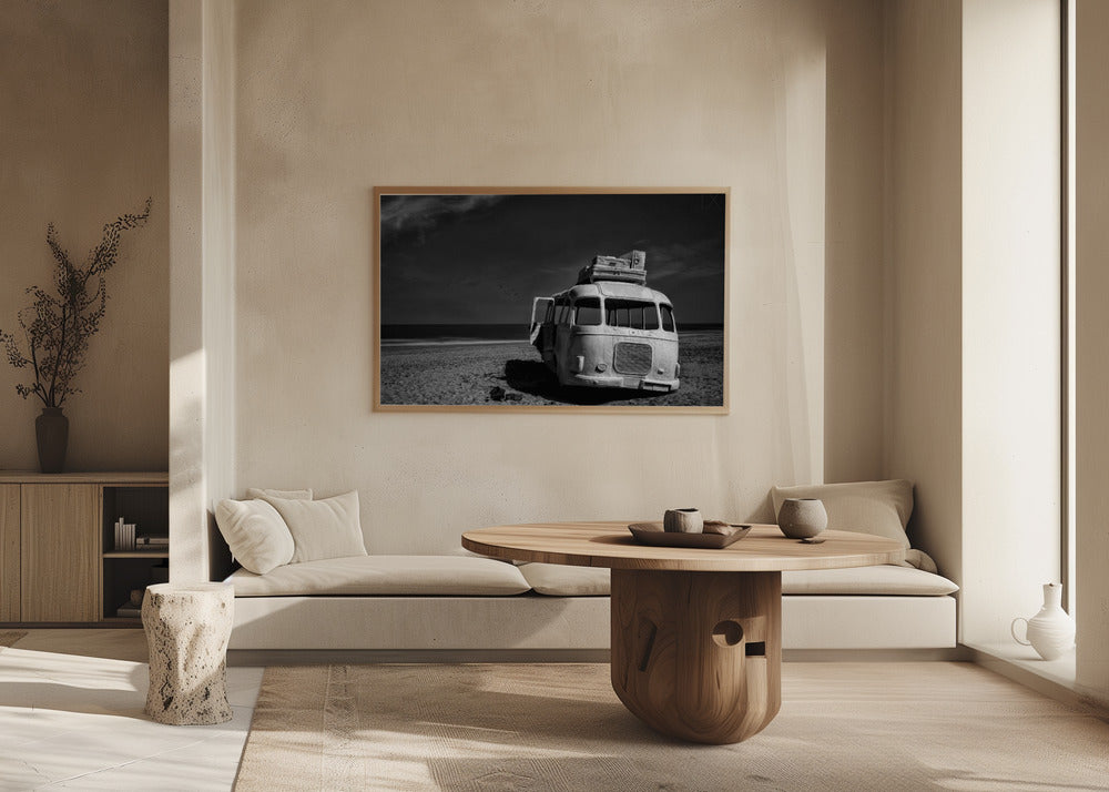 Gestrandeter Bus | Poster - Kunstdruck
