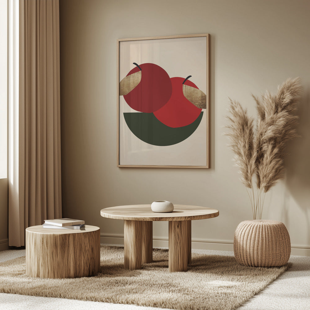 Zwei rote Äpfel | Poster - Kunstdruck