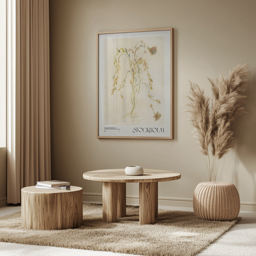 Watercolor print collection. Flower market - Stockholm | Poster
