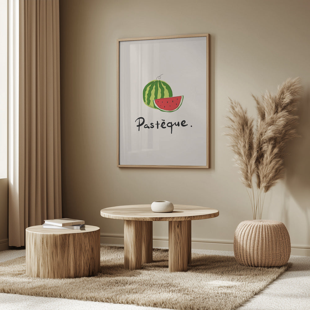Modern French Fruits Collection &quot;Watermelon / Pastèque&quot; | Poster