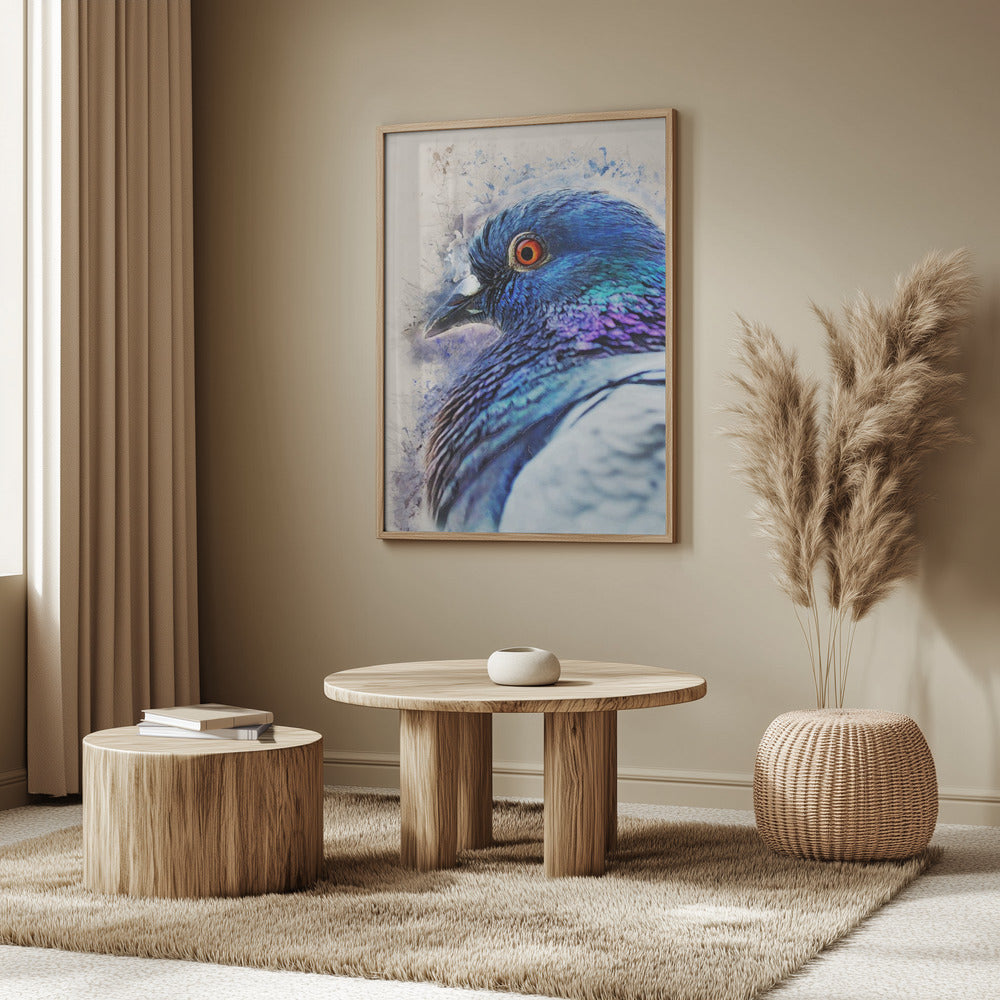 Tiere Vogel Taube Aquarell Tierkunst | Poster