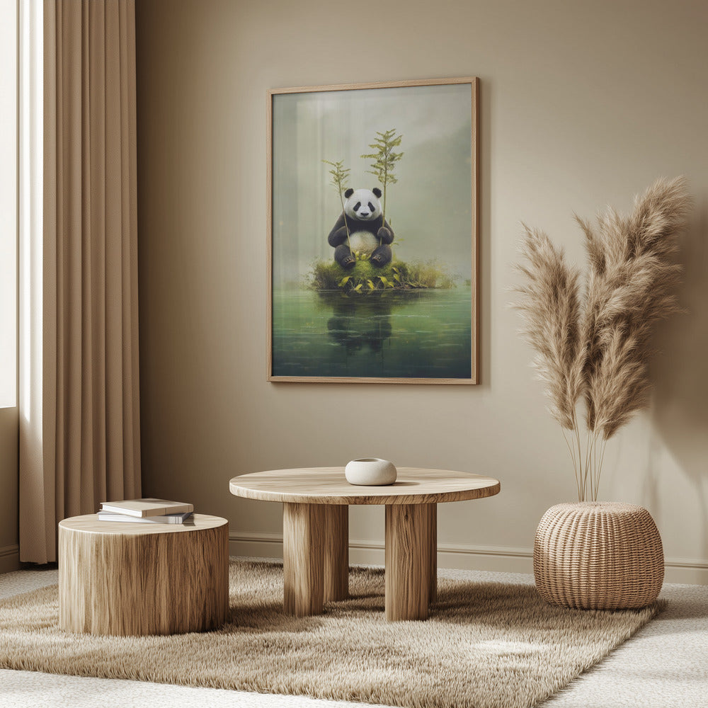 Ensam panda akvarell djurkonst | Poster