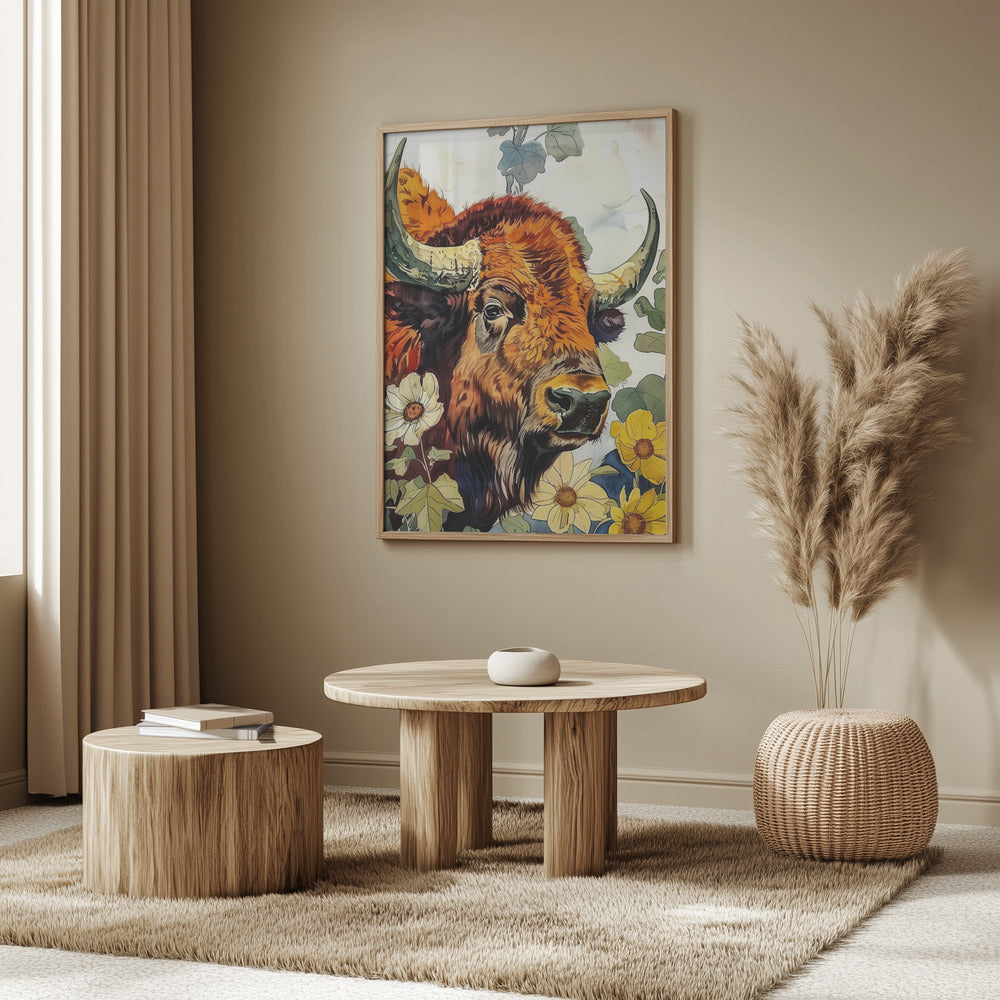 Büffel-Aquarell-Tierkunst 2 | Poster
